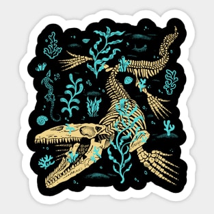 Mosasaurus Fossils Sticker